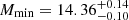 $ M_{\min}=14.36^{+0.14}_{-0.10} $