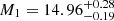 $ M_1=14.96^{+0.28}_{-0.19} $
