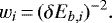 \begin{equation*}w_i\,{=}\,(\delta E_{b,i}){}^{-2}.\end{equation*}