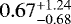 $0.67^{+1.24}_{-0.68}$