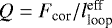 $Q = F_{\textrm{cor}} / l_{\textrm{loop}}^{\textrm{eff}}$