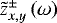 $\tilde{z}^{\pm}_{x,y} \left(\omega \right)$