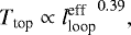 \begin{align*}T_{\textrm{top}} \propto {l_{\textrm{loop}}^{\textrm{eff}}}^{0.39}, \end{align*}