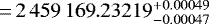 $\,{=}\, {2\,459\,169}.23219^{+0.00049}_{- 0.00047}$