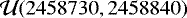 $\mathcal{U}(2458730,2458840)$