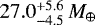 $27.0^{+5.6}_{-4.5}\,M_{\oplus}$