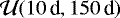 $\mathcal{U}(10\,\textrm{d},150\,\textrm{d})$