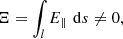 $$ \begin{aligned} \Xi = \int _l E_{\parallel } \,\,\mathrm{d} s \ne 0, \end{aligned} $$