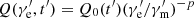 $ Q (\gamma_{\mathrm{e}}^\prime,t^\prime) = Q_0 (t^\prime) (\gamma_{\mathrm{e}}^\prime/\gamma_{\mathrm{m}}^\prime)^{-p} $