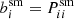 $ b_i^{\mathrm{sm}}=P_{ii}^{\mathrm{sm}} $