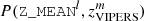 $ P (\mathtt{Z\_MEAN}^{l},z_{\mathrm{VIPERS}}^{m}) $