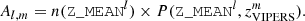 $$ \begin{aligned} A_{l,m} = n(\mathtt {Z\_MEAN} ^{l}) \times P (\mathtt {Z\_MEAN} ^{l},z_{\mathrm{VIPERS}}^{m}). \end{aligned} $$