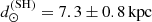 $ d_\odot ^{\rm \left(SH\right)} = 7.3\pm0.8\,{\rm kpc}$