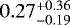 $0.27^{+0.36}_{-0.19}$