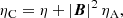 $$ \begin{aligned} \eta _{\rm C}= \eta + \left| {\boldsymbol{B}} \right|^2 \eta _{\rm A}, \end{aligned} $$