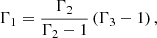 $$ \begin{aligned} \Gamma _1 = \frac{\Gamma _2}{\Gamma _2 -1} \left(\Gamma _3 - 1\right), \end{aligned} $$