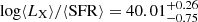$ \log \langle L_{\mathrm{X}}\rangle/\langle \mathrm{SFR}\rangle = 40.01^{+0.26}_{-0.75} $