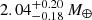 $ 2.04_{-0.18}^{+0.20}\, M_{\oplus} $