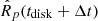 $ \hat{R}_p(t_{\mathrm{disk}}+\Delta t) $