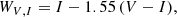 $$ \begin{aligned} W_{{V,I}}= I - 1.55\,(V-I), \end{aligned} $$
