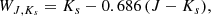 $$ \begin{aligned} W_{{J,K_s}}= K_{s}- 0.686\,(J-K_{s}), \end{aligned} $$