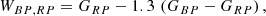 $$ \begin{aligned} W_{{BP,RP}}= G_{{RP}}- 1.3\,\left(G_{{BP}}-G_{{RP}}\right), \end{aligned} $$