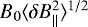 $B_{0}\langle \delta B_{\parallel}^{2} \rangle^{1/2}$