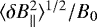 $\langle \delta B_{\parallel}^{2} \rangle^{1/2}/B_{0}$