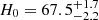 $ H_0=67.5_{-2.2}^{+1.7} $