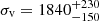 $ \sigma_{\mathrm{v}}=1840_{-150}^{+230} $