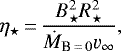 \begin{equation*}\eta_{\star} \,{=}\, \frac{B_{\star}^2 R_{\star}^2}{\dot{M}_{\textrm{B}\,{=}\,0} \varv_{\infty}},\end{equation*}