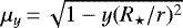 $\mu_y \,{=}\, \sqrt{1-y(R_{\star}/r){}^2}$