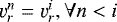 $\varv_r^n =\varv_r^i, \forall n<i$