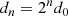 $$ \begin{aligned} d_{n}=2^n d_0 \end{aligned} $$