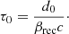 $$ \begin{aligned} \tau _0=\frac{d_0}{\beta _{\rm rec}c}\cdot \end{aligned} $$