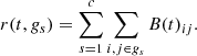 $$ \begin{aligned} r(t,g_s) = \sum \limits _{s=1}^c\sum \limits _{i,j\in g_s}B(t)_{ij}. \end{aligned} $$