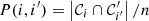 $ P(i,i^\prime) = \left| \mathcal{C}_i \cap \mathcal{C}^\prime_{i^\prime} \right|/n $