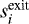 $s{}^{\textrm{exit}}_{i}$