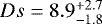 $Ds=8.9_{-1.8}^{+2.7}$