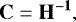 \begin{equation*} \mathbf{C} = \mathbf{H^{-1}} ,\end{equation*}