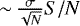 $\,{\sim}\,{{\sigma}\over{\sqrt{N}}} {S/N}$