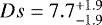 $Ds=7.7_{-1.9}^{+1.9}$