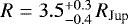 $R=3.5^{+0.3}_{-0.4}\,R_{\textrm{Jup}}$
