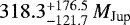 $318.3^{+176.5}_{-121.7}\,M_{\textrm{Jup}}$