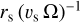 $r_{\textrm{s}}\, (v_{\textrm{s}}\, \Omega){}^{-1}$