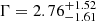$ \Gamma = 2.76_{-1.61}^{+1.52} $
