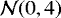$\mathcal{N}(0,4)$