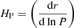 $ {H_{\mathrm{P}}}=\left(\frac{\mathrm{d}r}{\mathrm{d} \ln P}\right) $