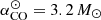 $ \alpha_{\mathrm{CO}}^{\odot} = 3.2\,M_\odot $