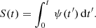 $$ \begin{aligned} S(t) = \int _0^t\,\psi (t^\prime )\,\mathrm{d}t^\prime . \end{aligned} $$